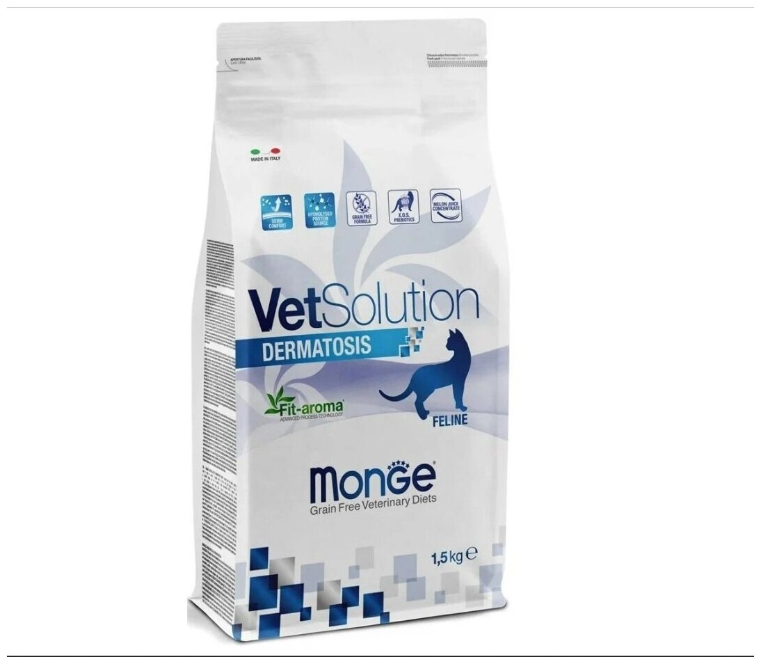 Monge VetSolution Cat Dermatosis корм сухой для кошек 1,5 кг - фото №4