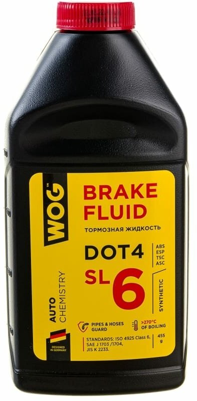 WOG : WGC0142 Тормозная жидкость WOG DOT 4, SL6, 0.5 л