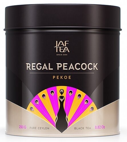 Чай чёрный Jaf Tea Regal Peacock листовой, сорт Pekoe, 250 г. ж/б - фотография № 3