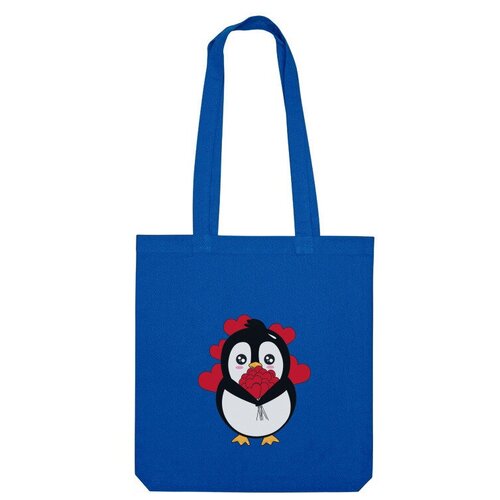 Сумка шоппер Us Basic, синий сумка влюбленный пингвин оранжевый