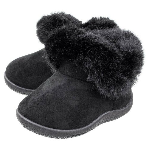 Угги WONDER HONEY, размер 18, черный зимние теплые меховые зимние ботинки детская черная пушистая обувь для девочек нескользящая водонепроницаемая детская обувь детские кро