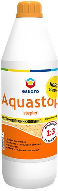 Грунт акриловый eskaro aquastop stepler укрепляющий концентрат 1л, арт.4630042541504