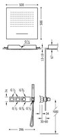 Верхний душ TRES Block System 20725303NM