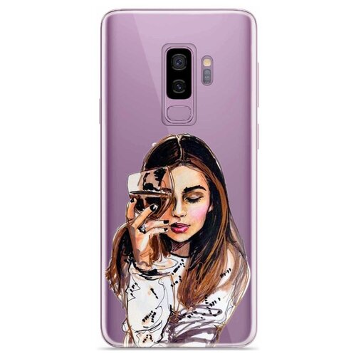 фото Чехол With Love. Moscow W003284SAM для Samsung Galaxy S9+ Девушка с вином