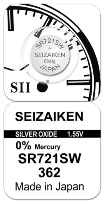 Батарейка SEIZAIKEN 362 (SR721SW) Silver Oxide 1.55V (1 шт)