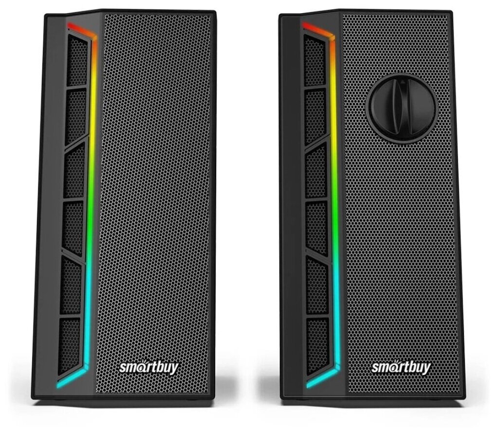 Портативная акустическая система 2.0 Smartbuy SBA-4600, NEON MELODY 2, RGB-подсветка, 6Вт, черный