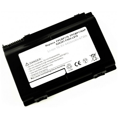 Аккумулятор для ноутбука Fujitsu LifeBook A1220 A6210 AH550 E780 E8410 N7010 (10.8V 4400mAh) P/N: FPCBP176 BP176-3S2P CP335319-01 аккумулятор для fujitsu siemens lifebook e8420 nh570 fpcbp176