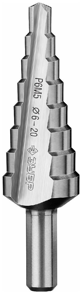 ЗУБР 6-20мм, 8 ступеней, сверло ступенчатое, сталь Р6М5, , серия Профессионал (29670-6-20-8_z01)