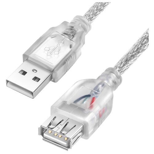 фото Кабель greenconnect usb - usb (gcr-uec2m-bd2sf) 3 м прозрачный