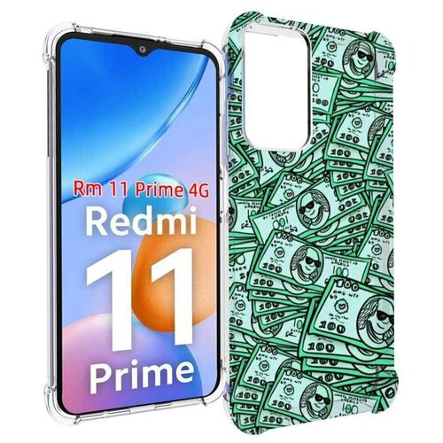 Чехол MyPads доллары картинка для Xiaomi Redmi 11 Prime 4G задняя-панель-накладка-бампер