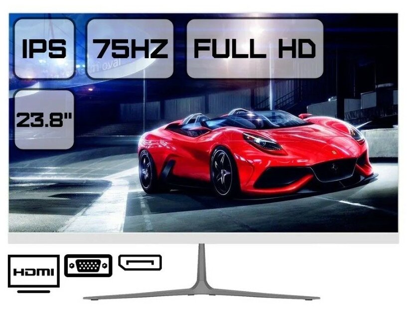 23.8" Монитор Lime Z238 White (IPS 1920х1080 VGA+HDMI+DP+Audio out +DC 75Hz)