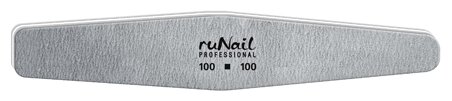 ruNail, Профессиональная пилка для искусственных ногтей (серая, ромб, 100/100)