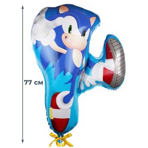 Воздушный шар ежик Соник Sonic (фольгированный, 77 см)