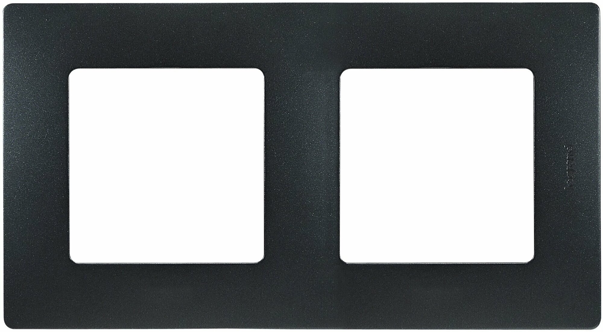 Рамка электроустановочная Legrand Etika 2 поста, антрацит (черная) 672582 (комплект из 2 шт.) - фотография № 3
