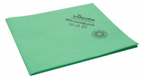 Салфетка микроволоконная VILEDA "МикронКвик", комплект 5 шт, микроволокно, зеленые, 38х40 см, 152112 (арт. 602089)