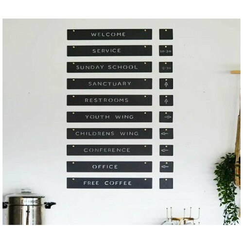 Меню на стену меловое 20 строк по 90х9см 20 табличек для ценника Ais Laser - Функциональное деревянное оборудование для кафе 9048₽