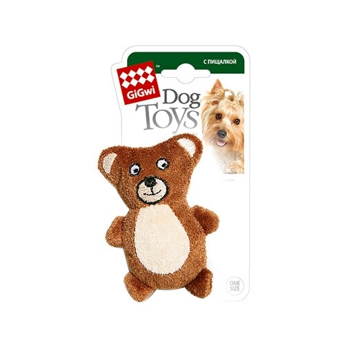 Игрушка для собак GiGwi Dog Toys Мишка (75023), коричневый, 1шт. игрушка для собак gigwi dog toys лисий хвост без набивки 75074 коричневый 1шт