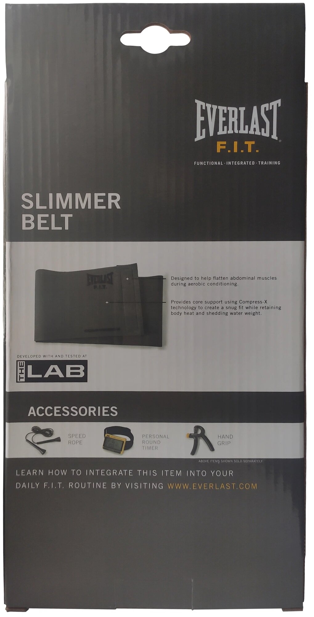 Пояс компрессионный Everlast Slimmer Belt серый