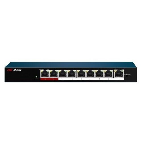 Коммутатор Hikvision DS-3E0109P-EMB 9x100Mb 8PoE 58W неуправляемый 705600₽