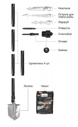 Лопата многофункциональная ADIMANTI HK001 130 см