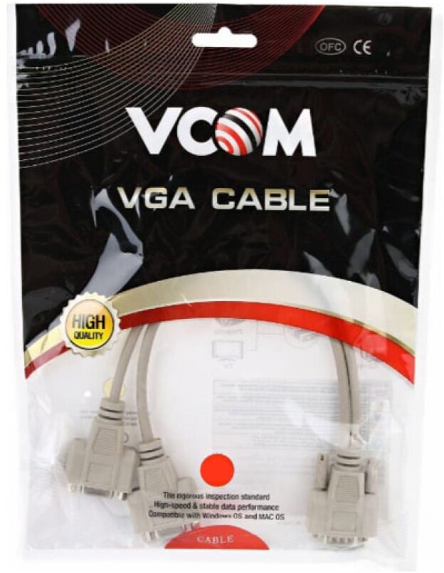 Переходник VCOM VGA M -2 VGA F [VVG6530] - фото №5