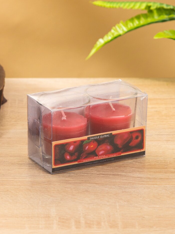 Свечи в стакане DAZZLE CANDLE 70 г набор 2 шт красное яблоко