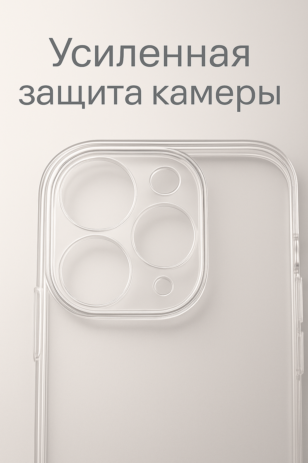 Чехол бесцветный, для Iphone 15 Pro Max, силикон, прозрачный, противоударный — фото 1