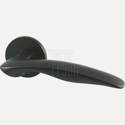 Изображение товара Дверная ручка Armadillo на круглой розетке "Wave" URS черный