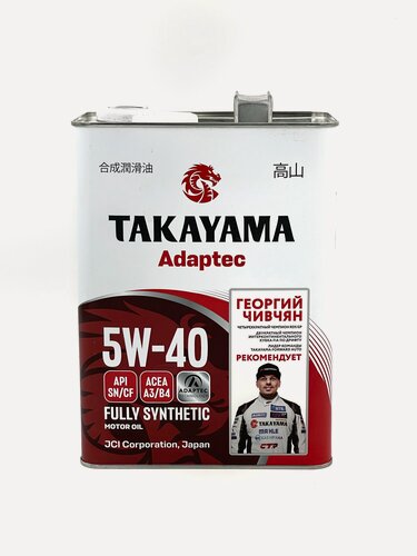 Изображение товара Масло моторное Takayama Adaptec SN/CF 5w-40, синтетическое 4 литра