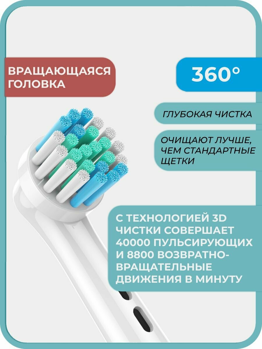 Картинки 4 шт. Насадки для зубной щетки oral b чистый ЗУБ STANDART для электрических зубных щеток Braun (EB17-X Precision clean)