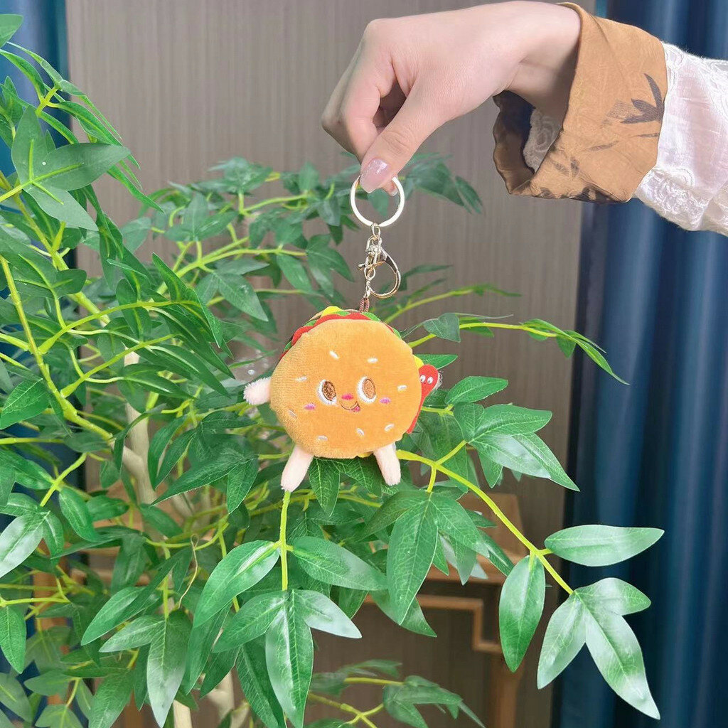 Картинки Очаровательный брелок из мягкой игрушки с изображением гамбургера, картофеля фри и хот-дога для украшения сумки