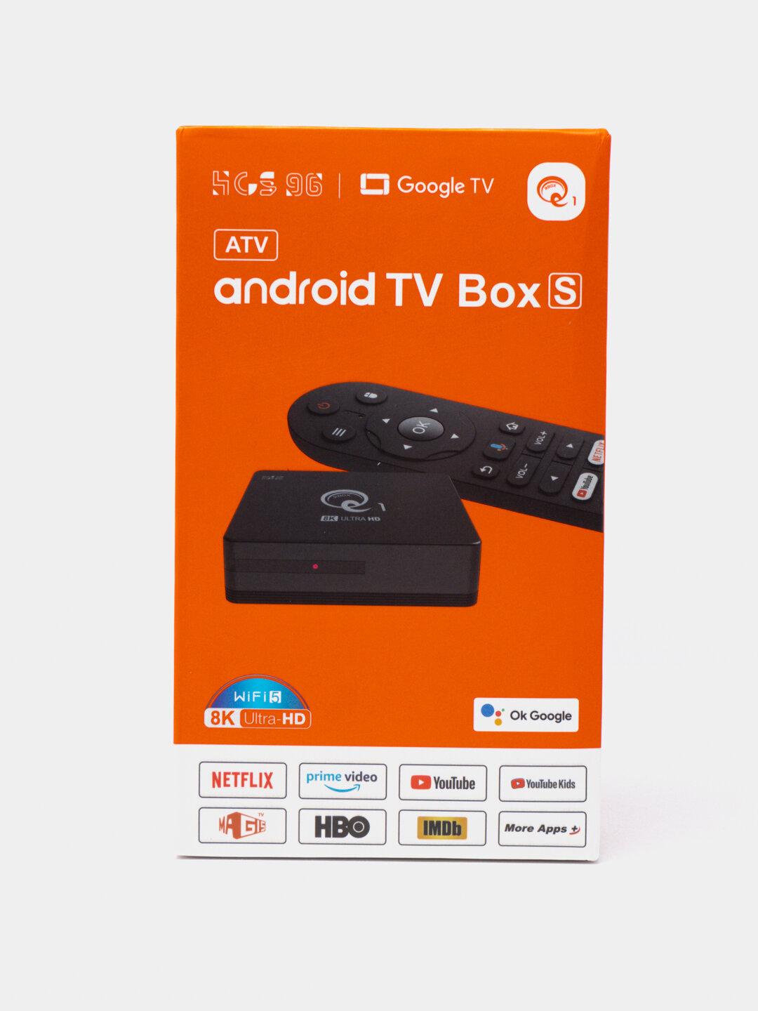Смарт ТВ-приставка Q1 RBOX 8K, Google TV, Wi-Fi 5, 4ГБ/64ГБ, Chromecast, Bluetooth, Dolby Audio, Android TV Box