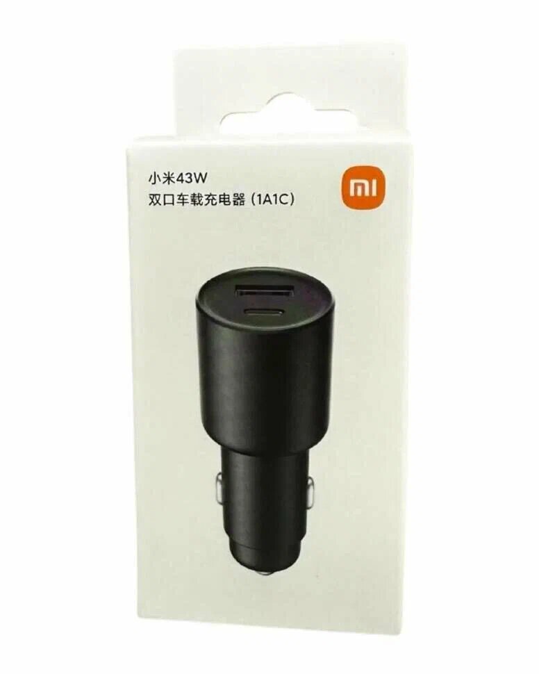 Изображение Автомобильная зарядка Xiaomi Car Charge 1A1C 43W (BHR7989CN) в прикуриватель