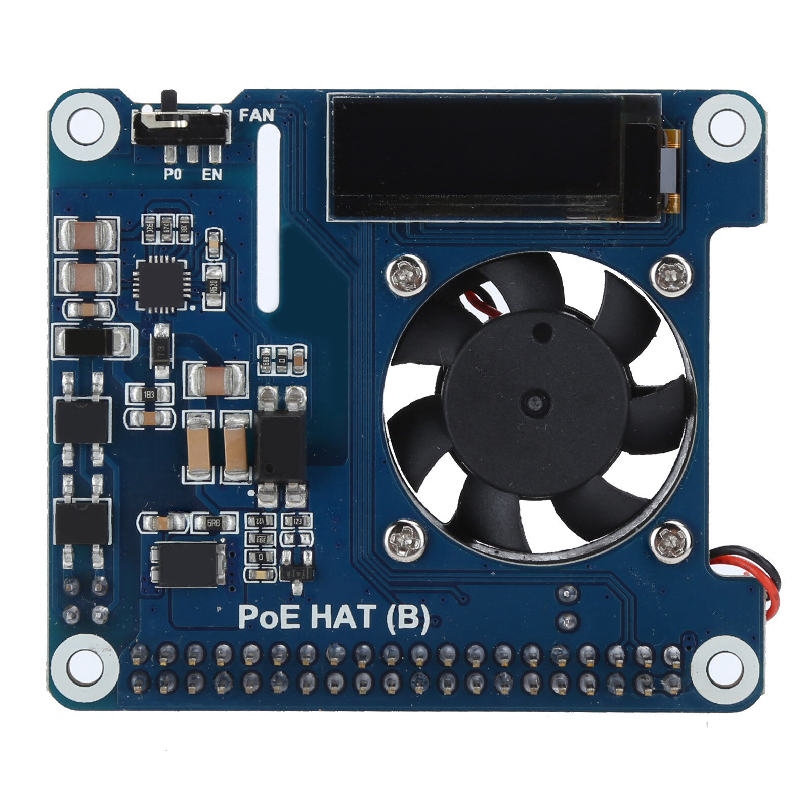 Модуль расширения для Raspberry Pi 4b 3bPOE с поддержкой Power over Ethernet и охлаждающим вентилятором