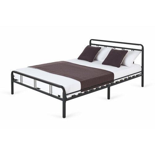 Кровать двухспальная без подъемного механизма Hoff Леон, основание, без ящика для белья, 160х200 см, металл, цвет черный