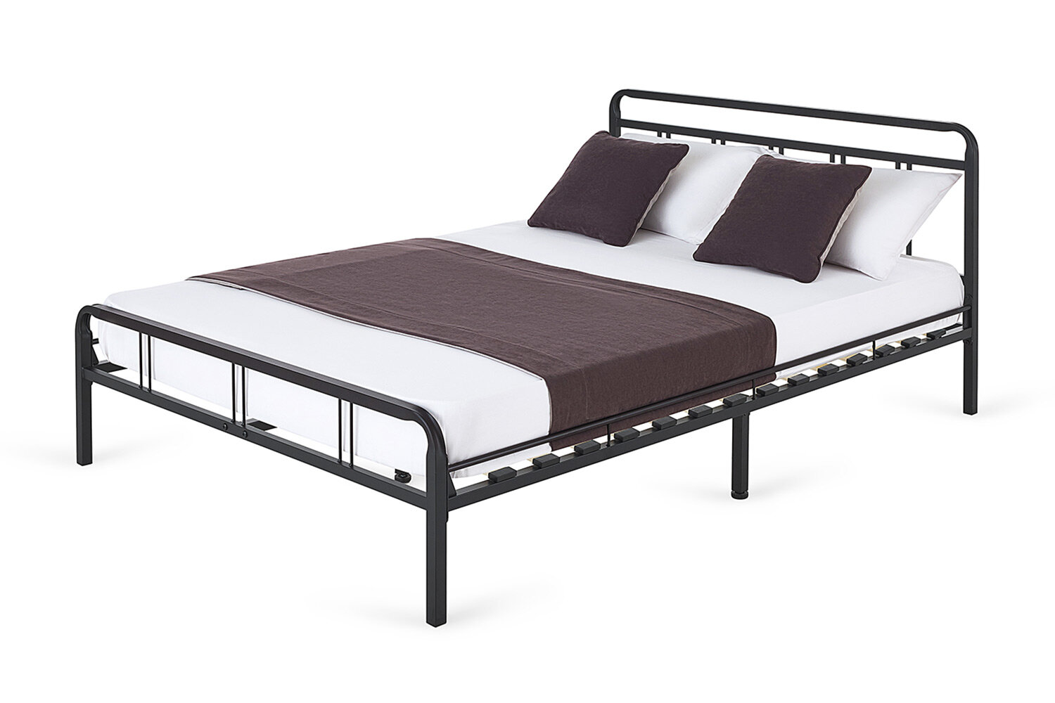 Кровать двухспальная без подъемного механизма Hoff Леон, основание, без ящика для белья, 160х200 см, металл, цвет черный