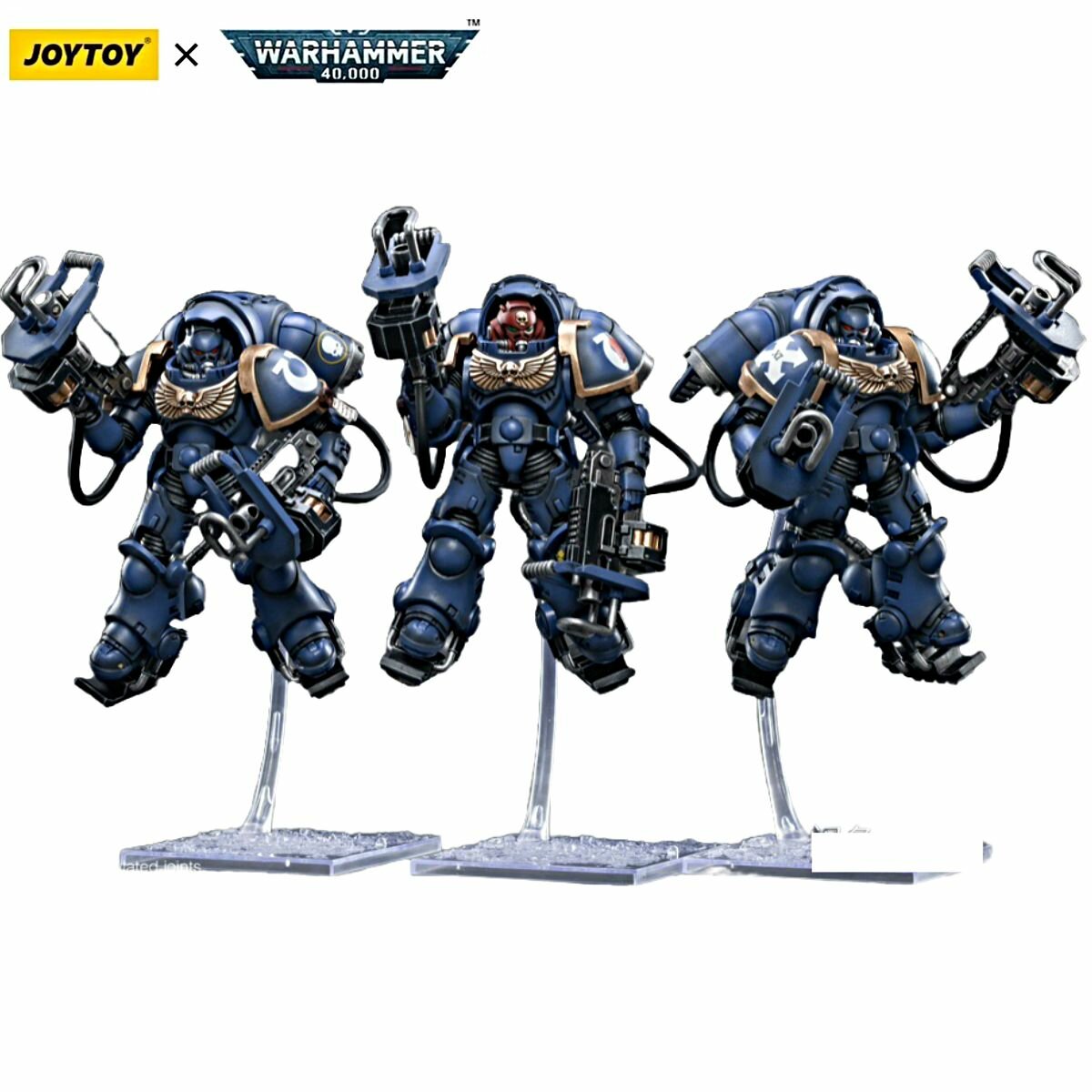 Подвижная фигурка JOYTOY Боевой молот 40K 1:18 Ultramarines Primaris Inceptors 3 шт. День Рождества Подарочная модель