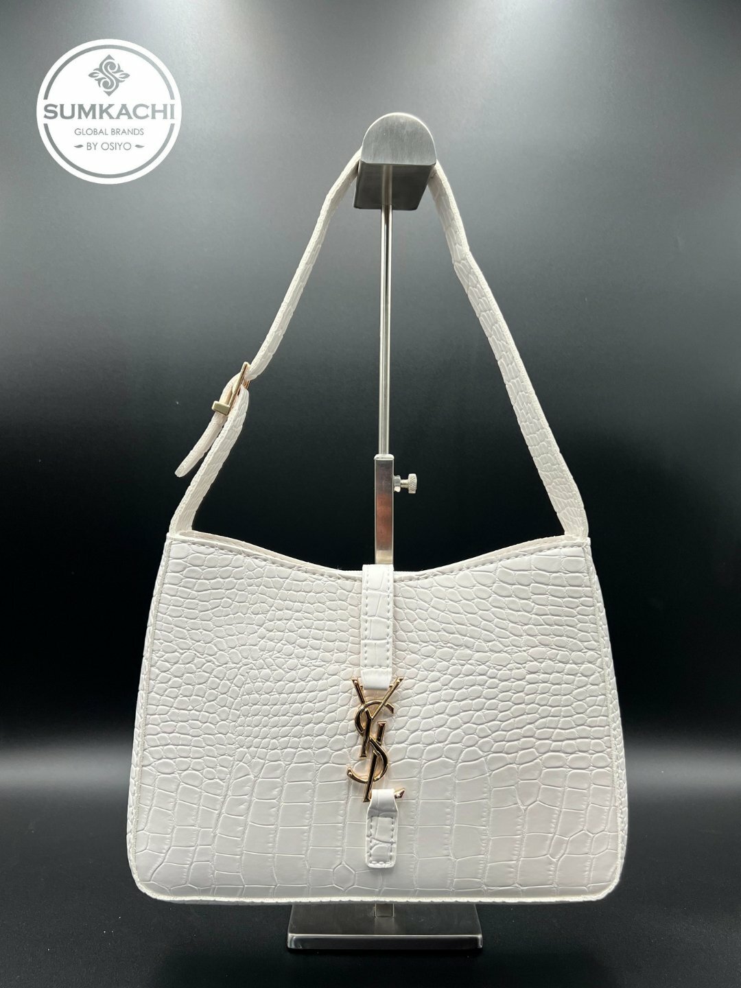 Сумка  White Croco YSL Style Bag, белый
