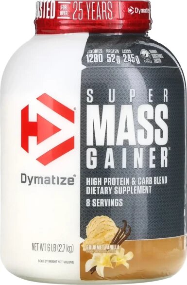 Гейнер Dymatize Super Mass Gainer 2,7kg Шоколад — набор массы, белок и углеводы для роста мышц — фото 1