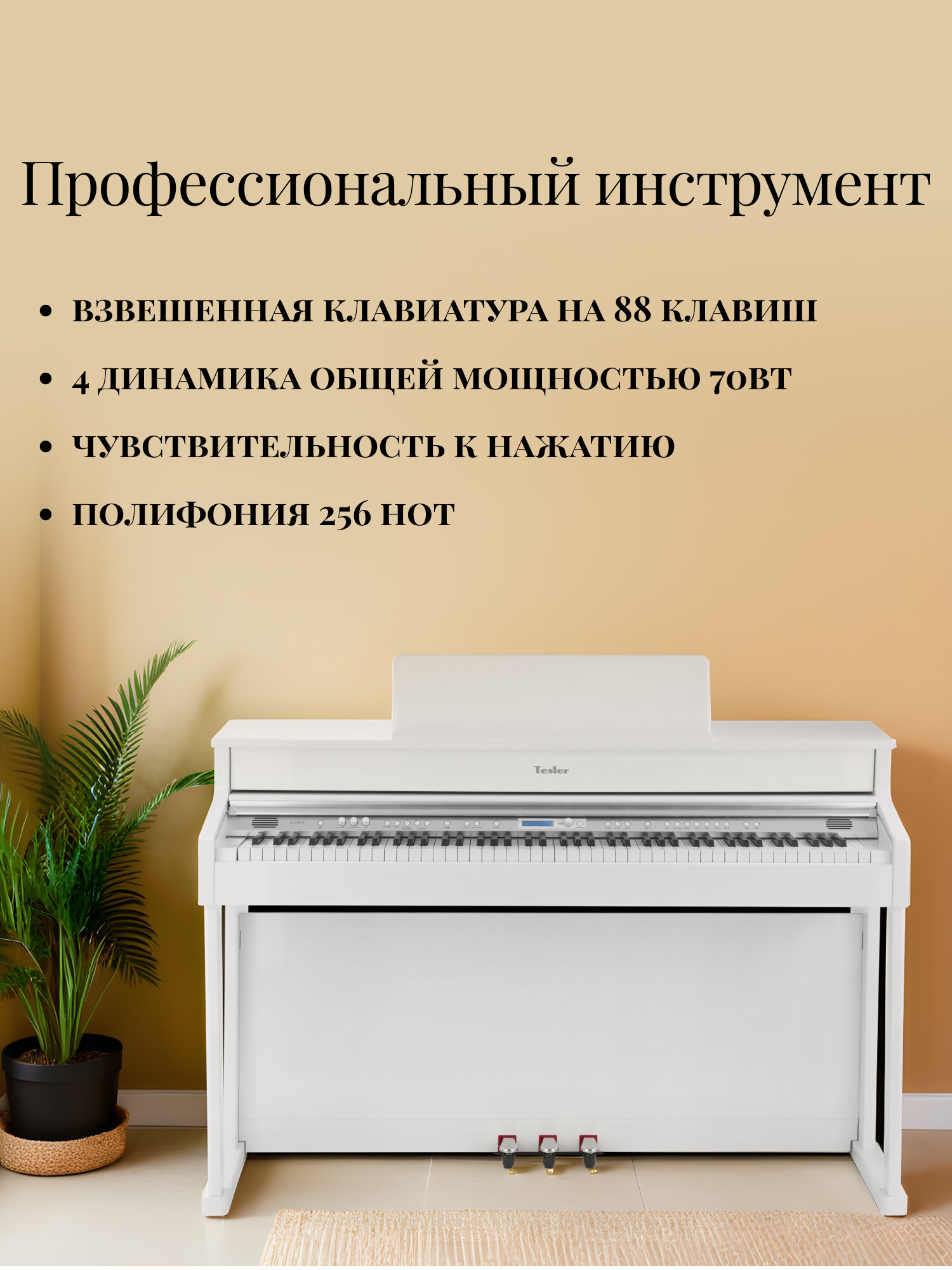 Цифровое пианино TESLER STZ-8870 WHITE