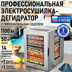 Дегидратор сушилка для овощей электросушилка STINGRAY ST-FD734A профессиональная с горизонтальным обдувом