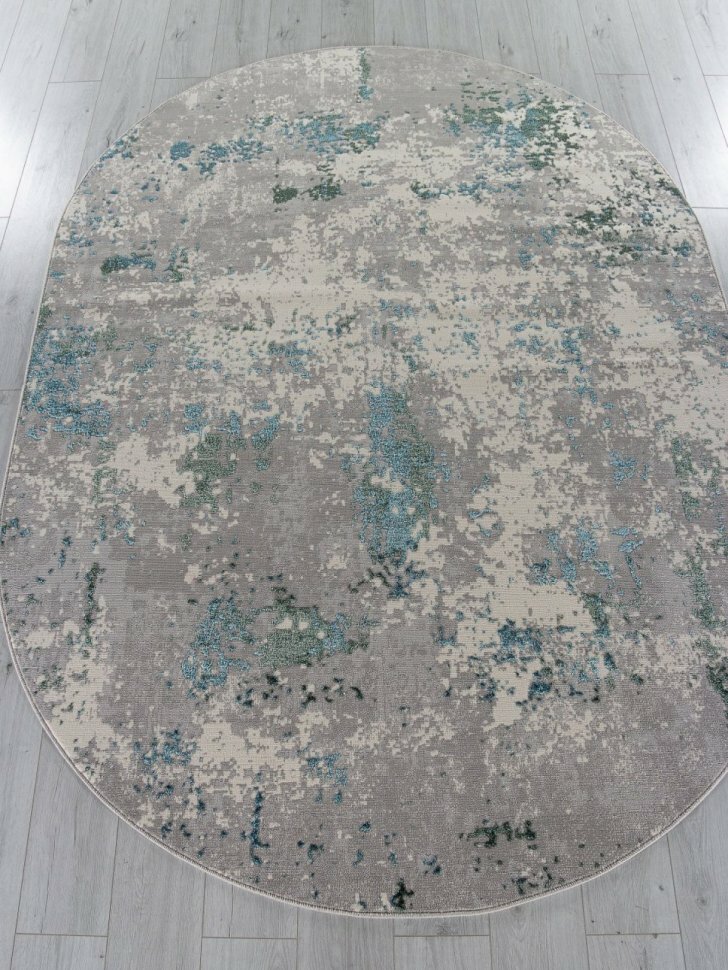 Ковер F477 - GRAY-BLUE - Овал - коллекция LIMAN (1.6 х 2.3 м)