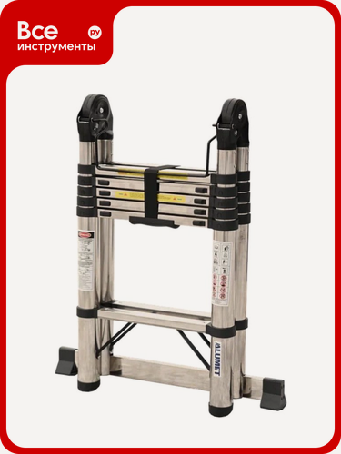 Изображение товара Лестница стальная телескопическая двухсторонняя Алюмет 2х6 ступеней. Серия STD 1.9