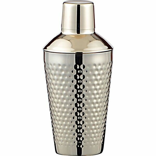 Шейкер европейский "Пробар" рифленый; сталь нерж;0,5л; D80, H235мм; золотой