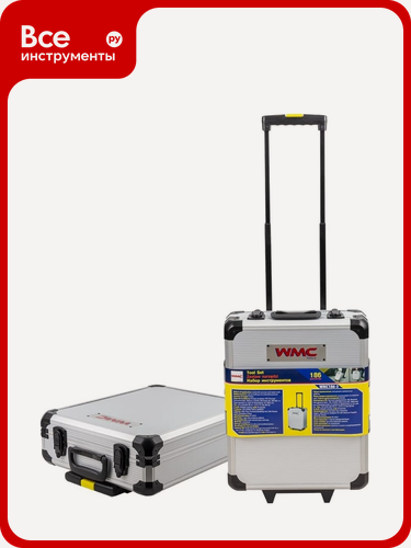 Изображение товара Набор инструментов WMC TOOLS "Дорожный кейс" 1/4", 1/2" 6-гранные, 4-30 мм, 186 предметов WMC-WMC186-3(57357)
