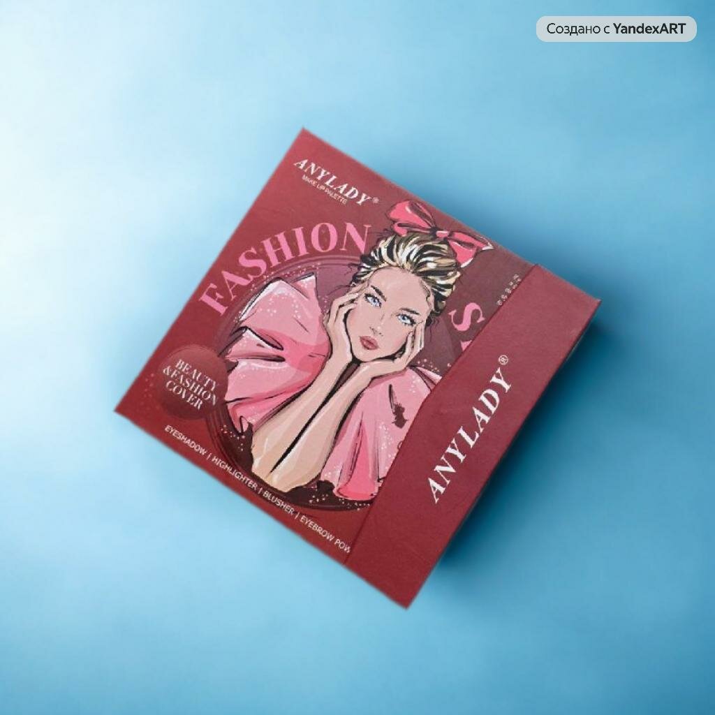 Тени для век ANYLADY в форме книги с кисточкой и румянами, матовый финиш — фото 1