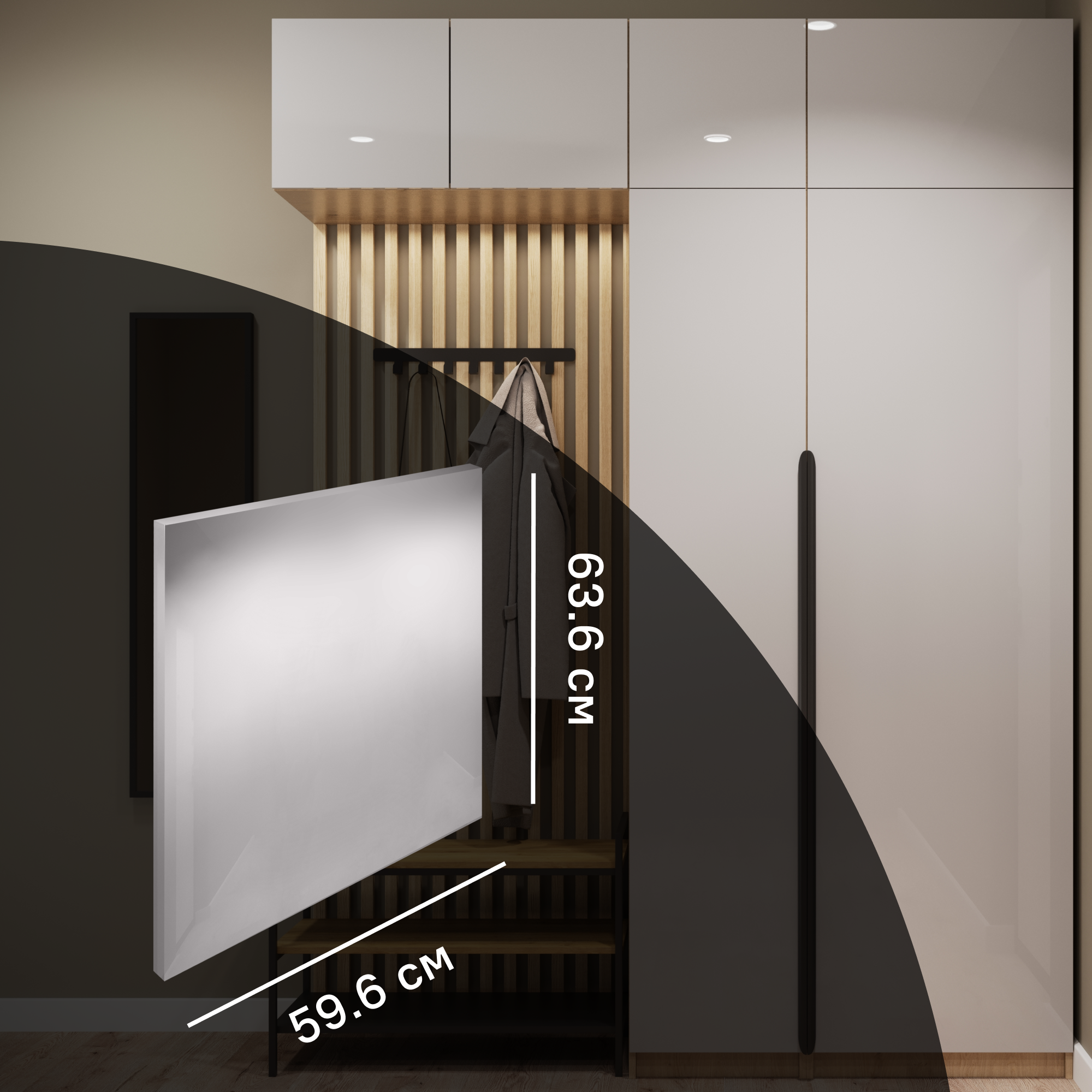 Дверь для шкафа Лион 59.6x63.6x1.6 см ЛДСП цвет серый глянец