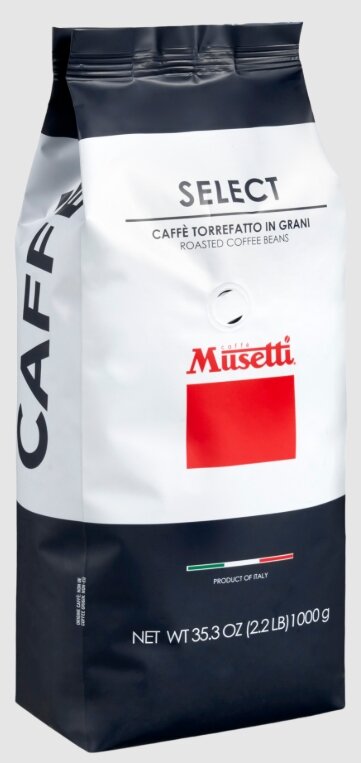 Кофе Musetti, премиум, Select, Италия, обжаренный, в зернах, 1кг