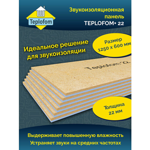 Звукоизоляция для стен TEPLOFOM+22 1250х600х22 мм