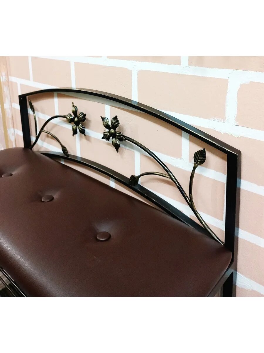 Кованая банкетка №04, Студия кованой мебели Нива, цвет коричневый — фото 1